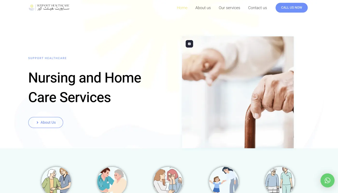 Support Healthcare website by Mersey Web Design