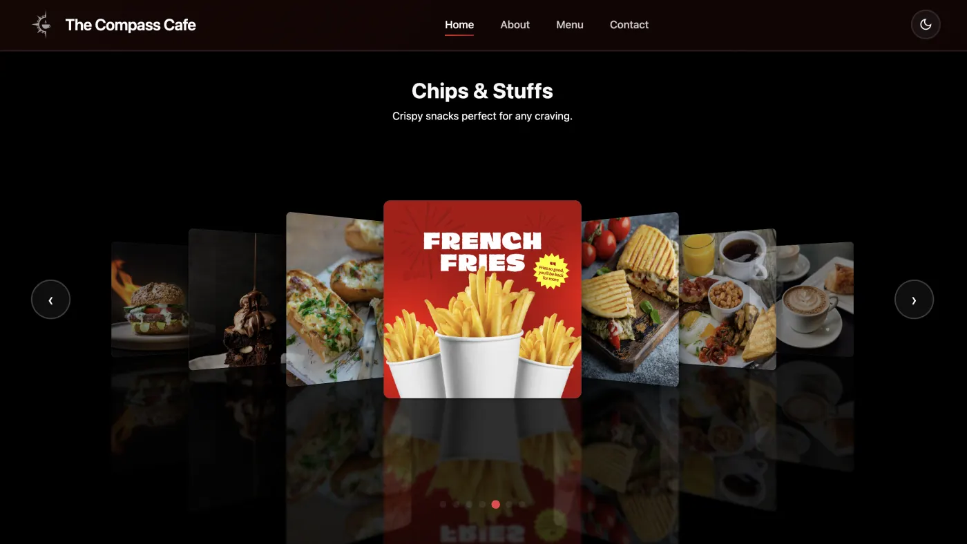 Compass Cafe website by Mersey Web Design