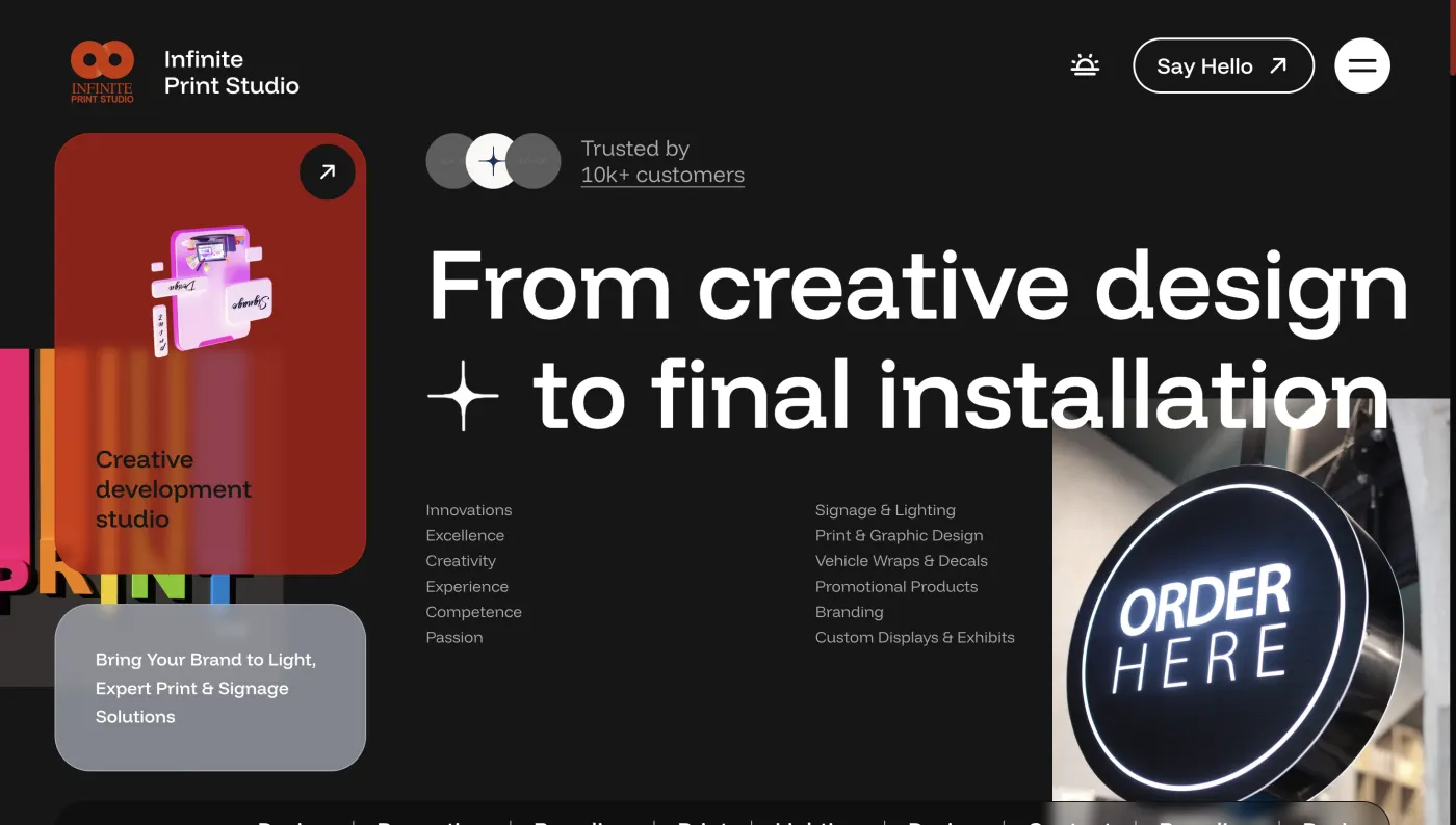 Infinite Print Studio website by Mersey Web Design